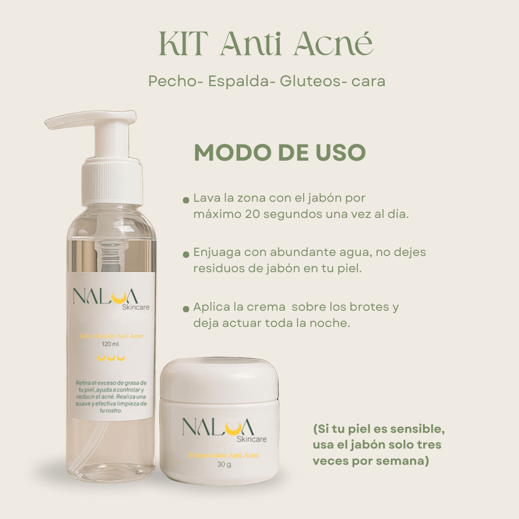 Gel limpiador Anti Acné + Crema humectante Anti Acné