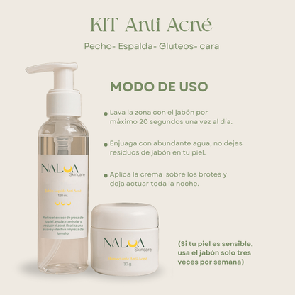 Gel limpiador Anti Acné + Crema humectante Anti Acné