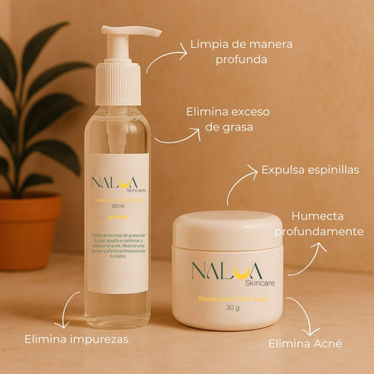 Gel limpiador Anti Acné + Crema humectante de REGALO